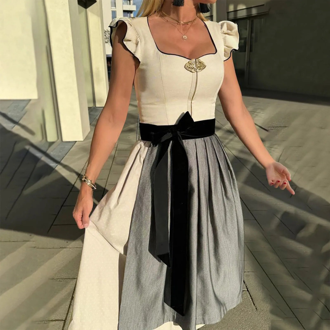 Damen Weiß Oktoberfest Dirndl Kleid 0