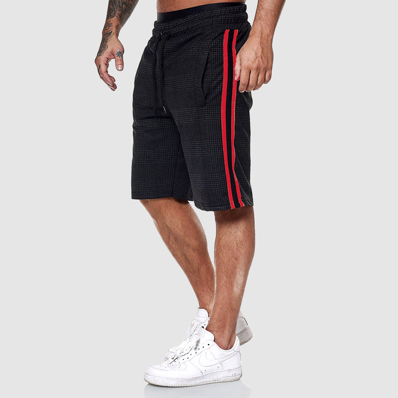  Herren -Kordelstringshorts mit elastischen Bund kariert-3
