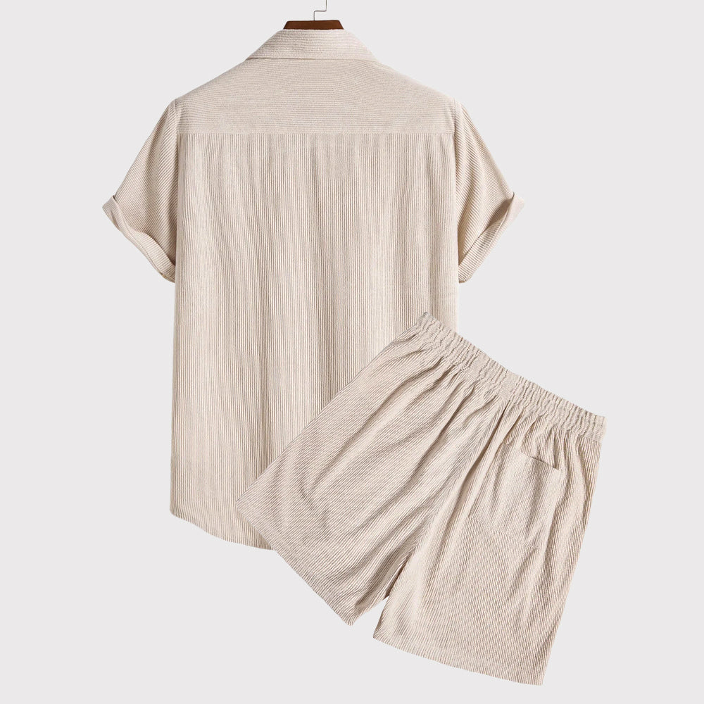  Hemd- und Kordelkordelkordelkordel-Shorts von Männern-Leichtes atmungsaktives Set von Männern-4