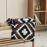 Decke für Zuhause aus hochwertigem Mikrofaser mit Jacquard-Strickmuster 0