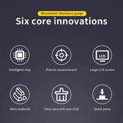 Dickenmessgerät zur Messung der Dicke von Papier, Stoff und Metall, 0,001 mm 3