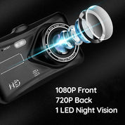 Drahtlose Armaturenbrettkamera für Fahrzeugauto vorne und hinten doppelt 1
