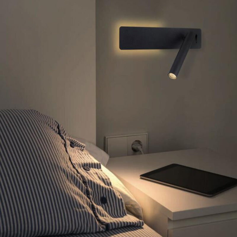 Drehbare Wandleuchte LED Leselampe Metall Flexibel Einstellbar für Schlafzimmer 4