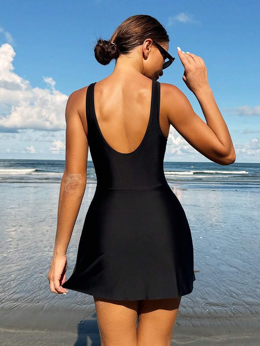 Einfaches runde Halle -Kleid für Urlaub und Badebekleidung 5