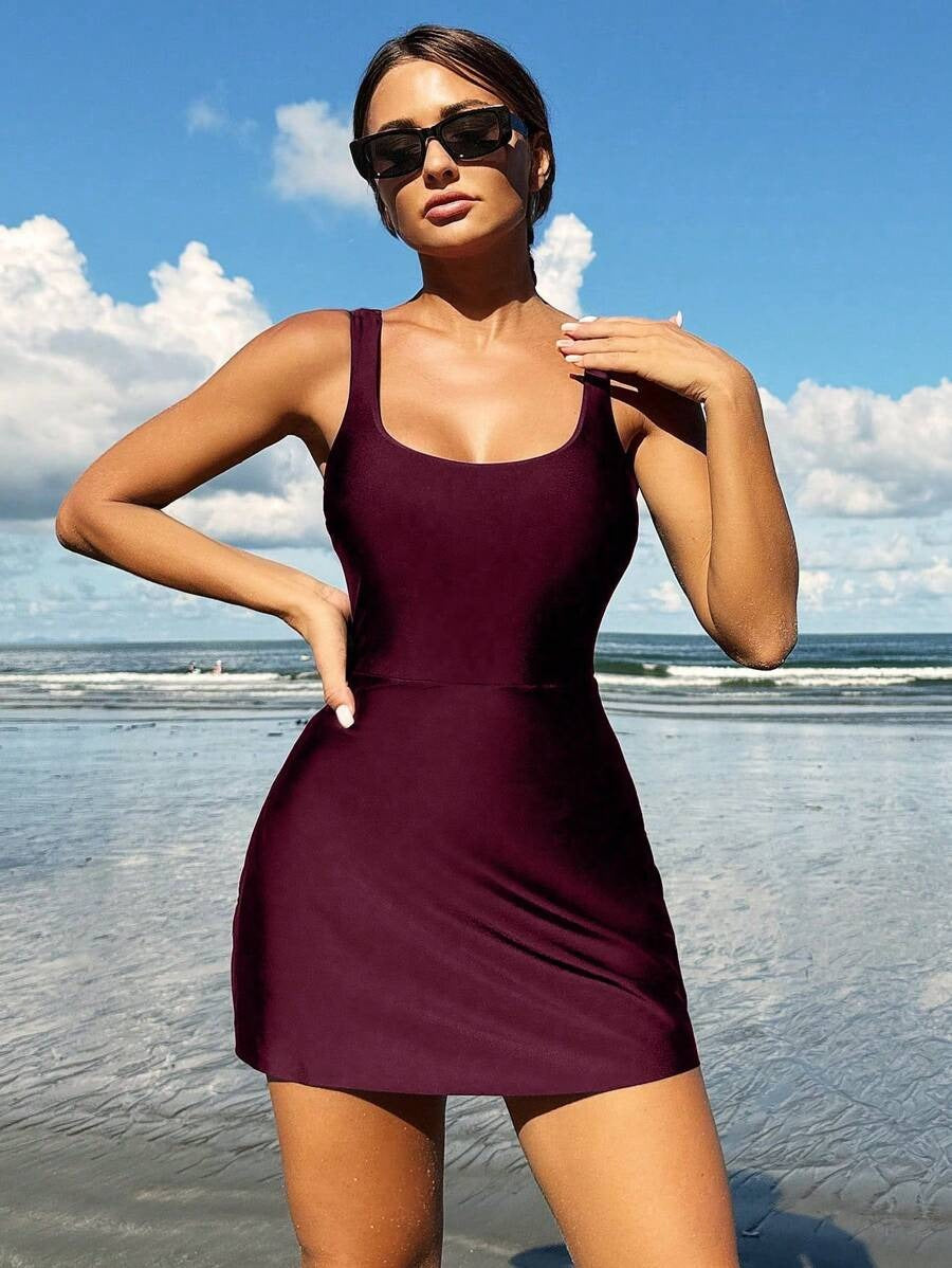 Einfaches runde Halle -Kleid für Urlaub und Badebekleidung 7