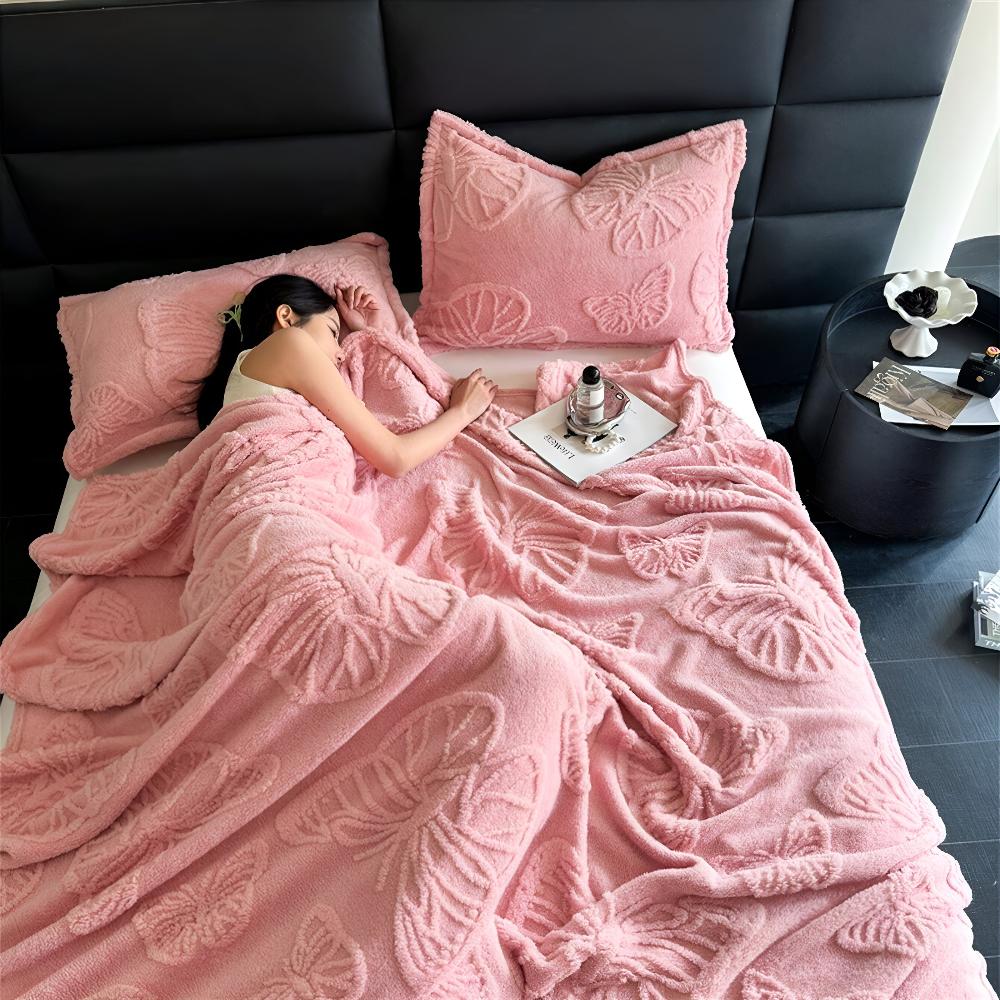 Elegante Flanell-Decke für Zuhause mit 3D-Schmetterlingsdesign aus Mikrofaser 4