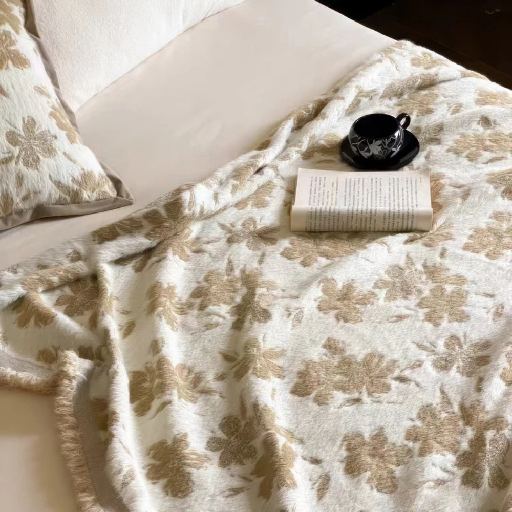 Elegante Kuscheldecke mit Jacquard-Design für Damen und Herren aus Nylon-Polyester-Mischung 4