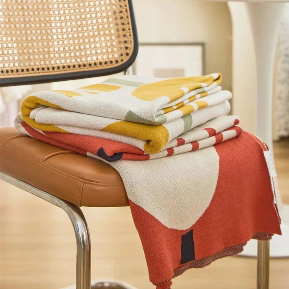 Elegante Strickdecke für Frauen mit Tulpenmuster aus 100% Baumwolle 1