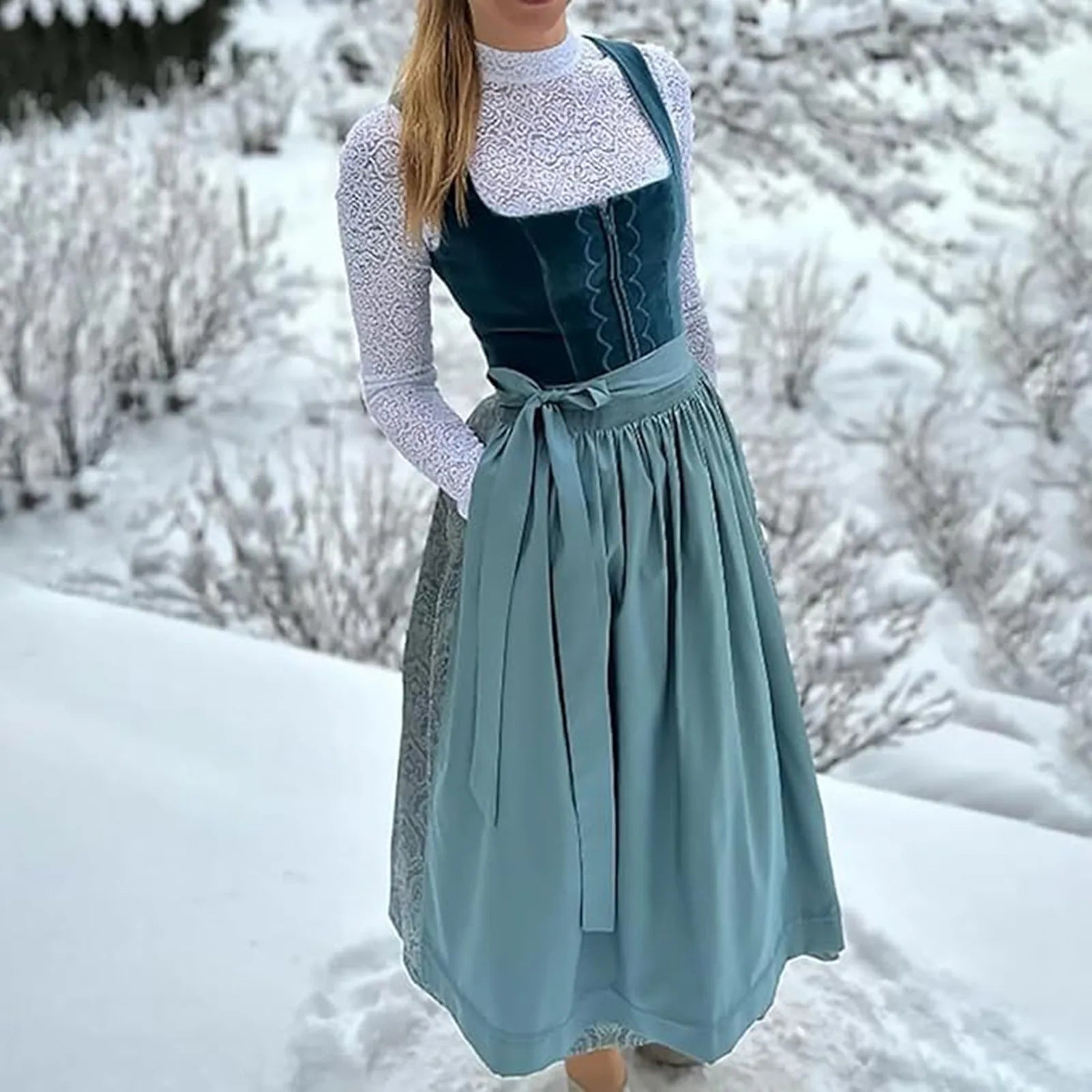 Elegantes Vintage-Dirndlkleid für Damen im Oktoberfest-Stil 0
