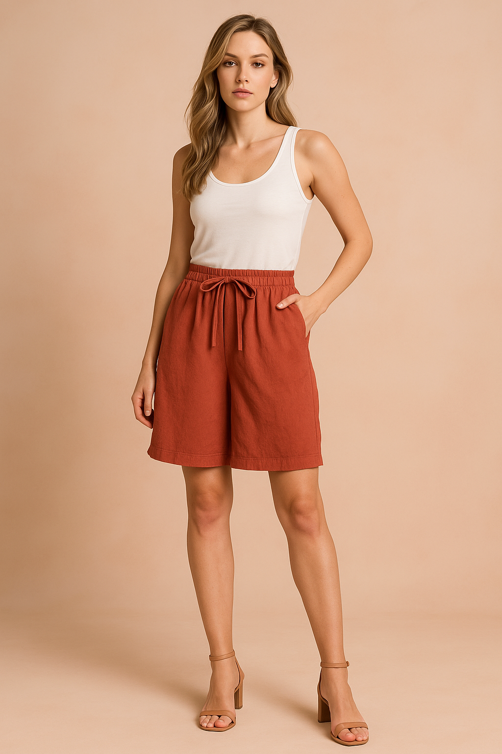 Fina -Shorts mit einem losen Schnitt und einer Bindung an der Taille 11