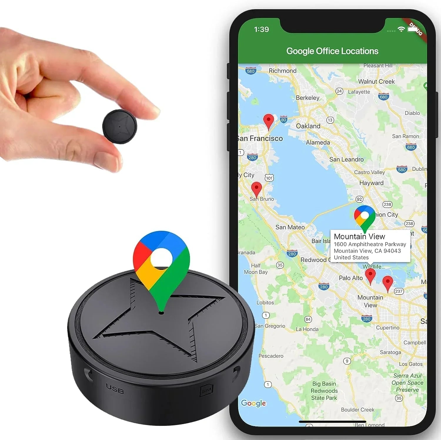 GPS Tracker Magnetisch Kompakt – Echtzeit-Ortung für Fahrzeuge, Haustiere & Wertsachen – USB aufladbar 0