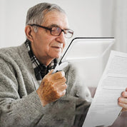 Ganzseitige Handheld-Vergrößerungsglas-5-fache Vergrößerung, LED-beleuchtete Lupe mit 3 Modi, ideal zum Lesen von Büchern und Senioren 1