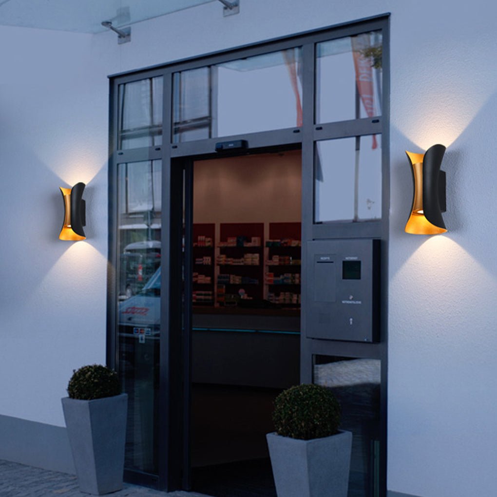 Gebogene LED auf und ab Licht wasserdichte moderne Außenwandleuchten 1