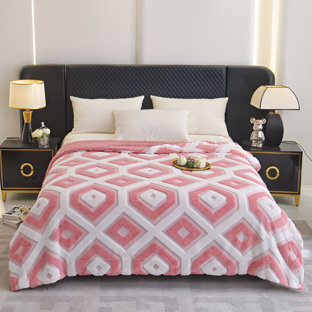 Gemütliche Geometrische Tagesdecke für alle Jahreszeiten aus Baumwolle-Polyester-Mischung 1