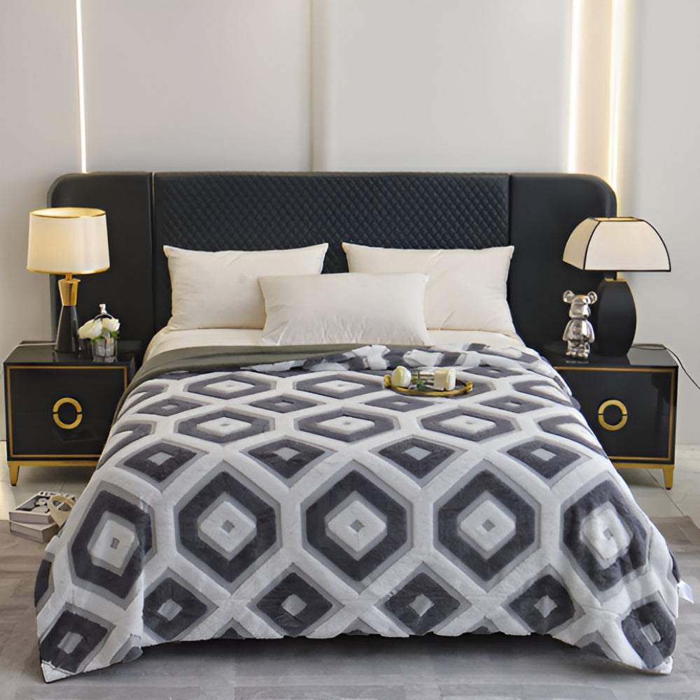 Gemütliche Geometrische Tagesdecke für alle Jahreszeiten aus Baumwolle-Polyester-Mischung 7