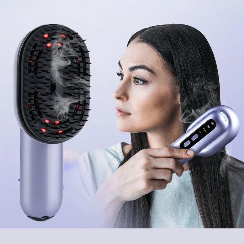 Glowspray Comb - Kopfmassaget mit Vibration und Haaröl Applikator 1