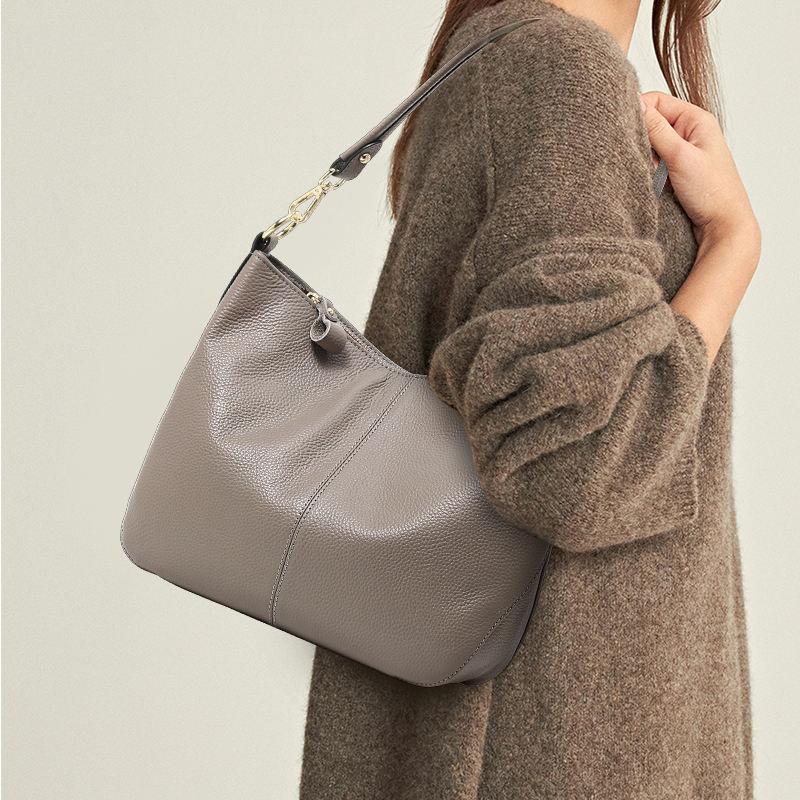 Große Leder-Tragetasche – Schultertasche aus weichem Rindsleder 1