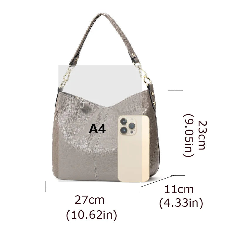 Große Leder-Tragetasche – Schultertasche aus weichem Rindsleder 8