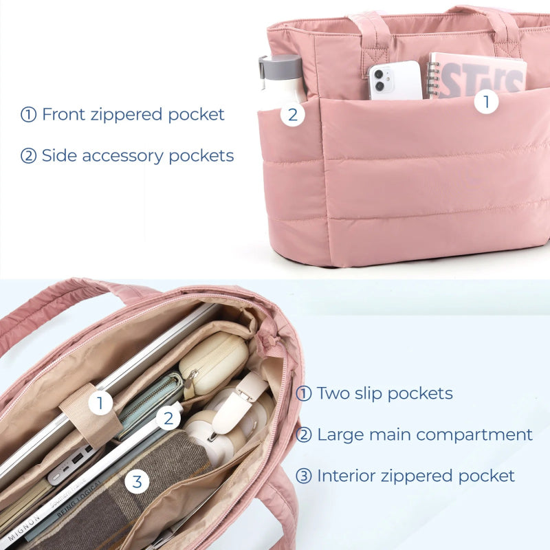 Große quadratische gesteppte Tragetasche 8