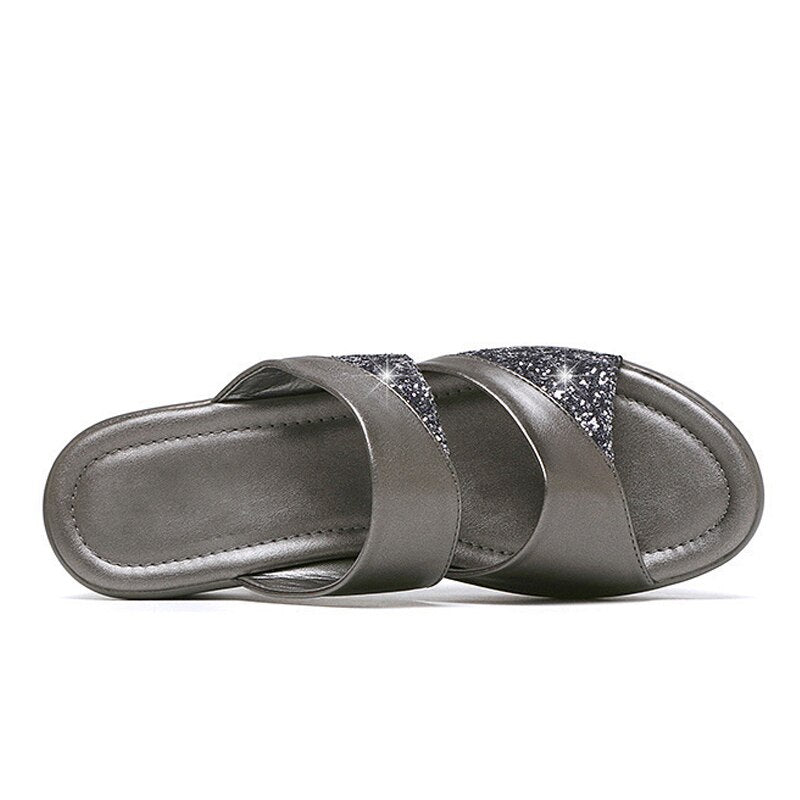 Emma | Offene Zehen Pantoffeln – Bequeme Damen Hausschuhe