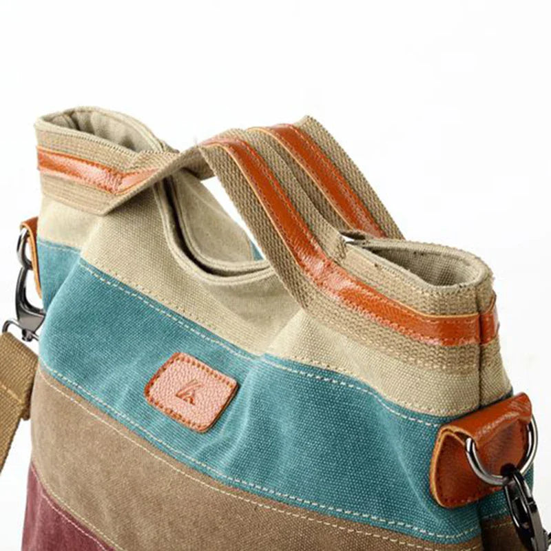 Finn | Canvas Streifen Crossbody Messenger Handtasche
