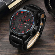 Herren Uhr Chronograph Leder 8