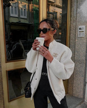 Johanna | Modische Graue Tweed-Winterjacke