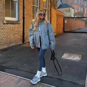 Johanna | Modische Graue Tweed-Winterjacke