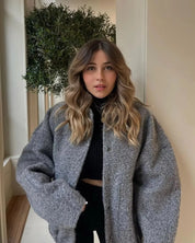 Johanna | Modische Graue Tweed-Winterjacke