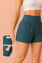 Jazmin High -Waisted Sportshorts und Taschen 1