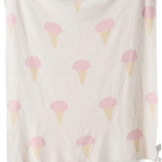 Kinder Strickdecke Mit Eiscreme-Muster Aus Mikrofaser, Weich Und Atmungsaktiv 5