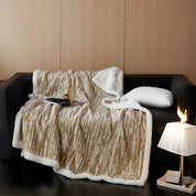 Kuscheldecke Aus Hochwertigem Berberfleece Für Damen Und Herren Mit Eleganter Rinde-Optik 0