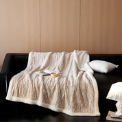 Kuscheldecke Aus Hochwertigem Berberfleece Für Damen Und Herren Mit Eleganter Rinde-Optik 1
