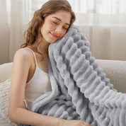 Kuscheldecke Beige Größe M Polyester für Erwachsene 3