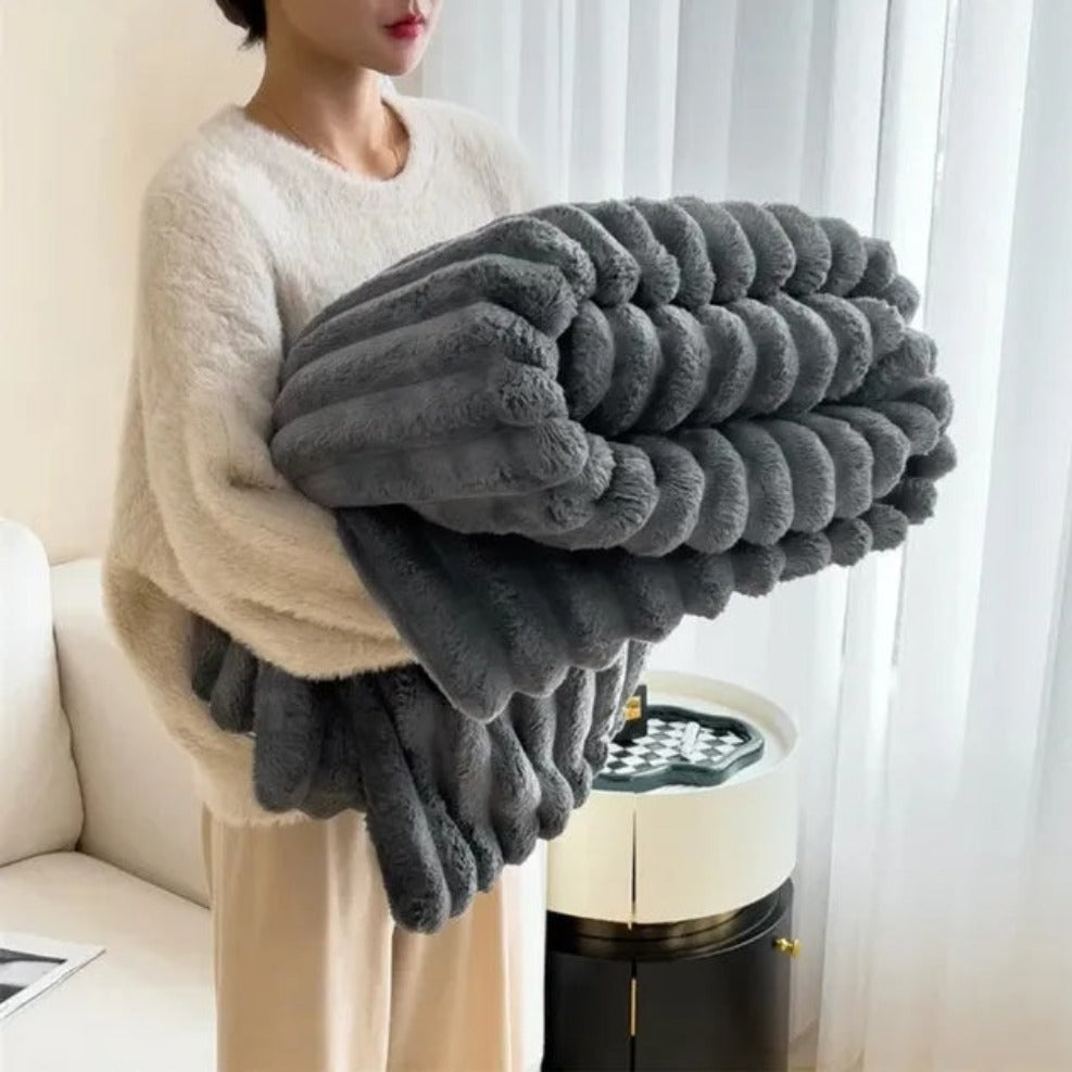 Kuscheldecke Beige Größe M Polyester für Erwachsene 6