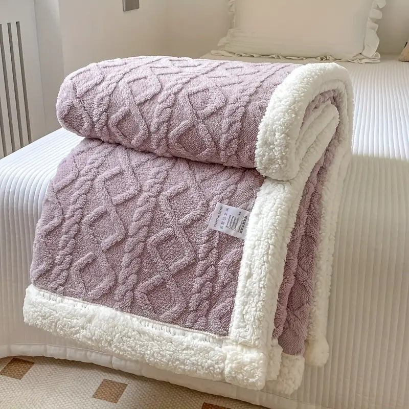 Kuscheldecke Grau 150x200 cm Sherpa Fleece Wende-Decke für Gemütlichkeit 9