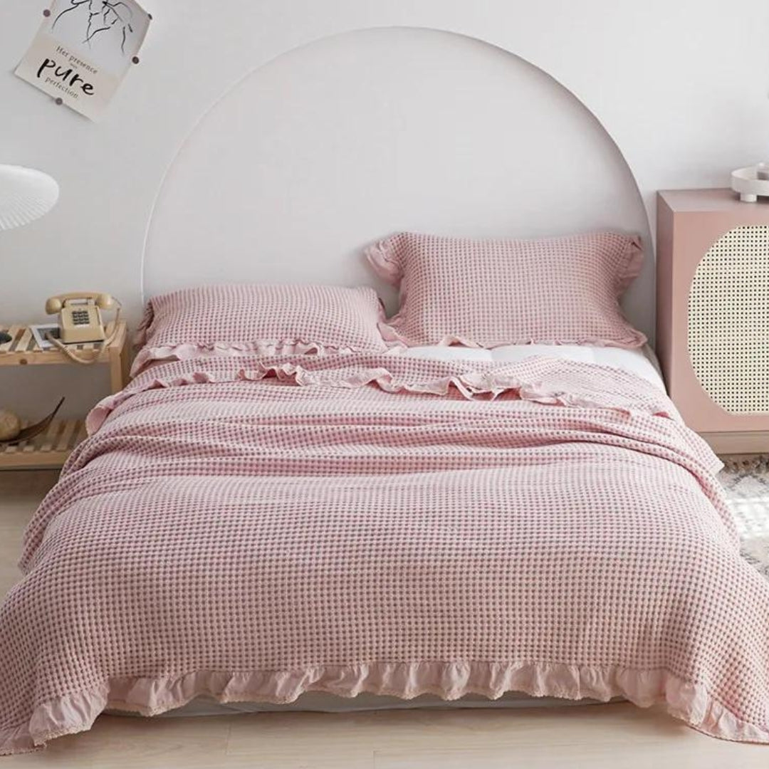 Kuscheldecke Waffelstruktur Für Erwachsene Weich Baumwolle 0
