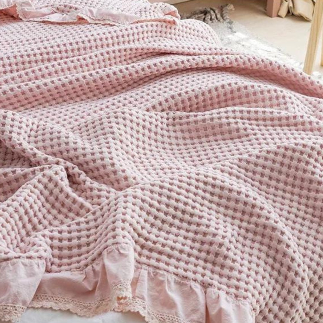 Kuscheldecke Waffelstruktur Für Erwachsene Weich Baumwolle 2