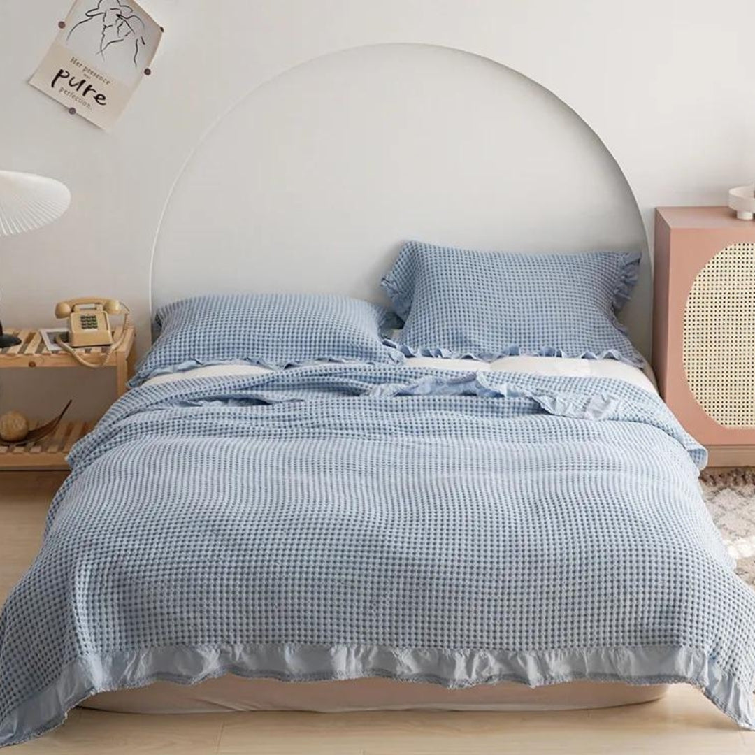 Kuscheldecke Waffelstruktur Für Erwachsene Weich Baumwolle 5