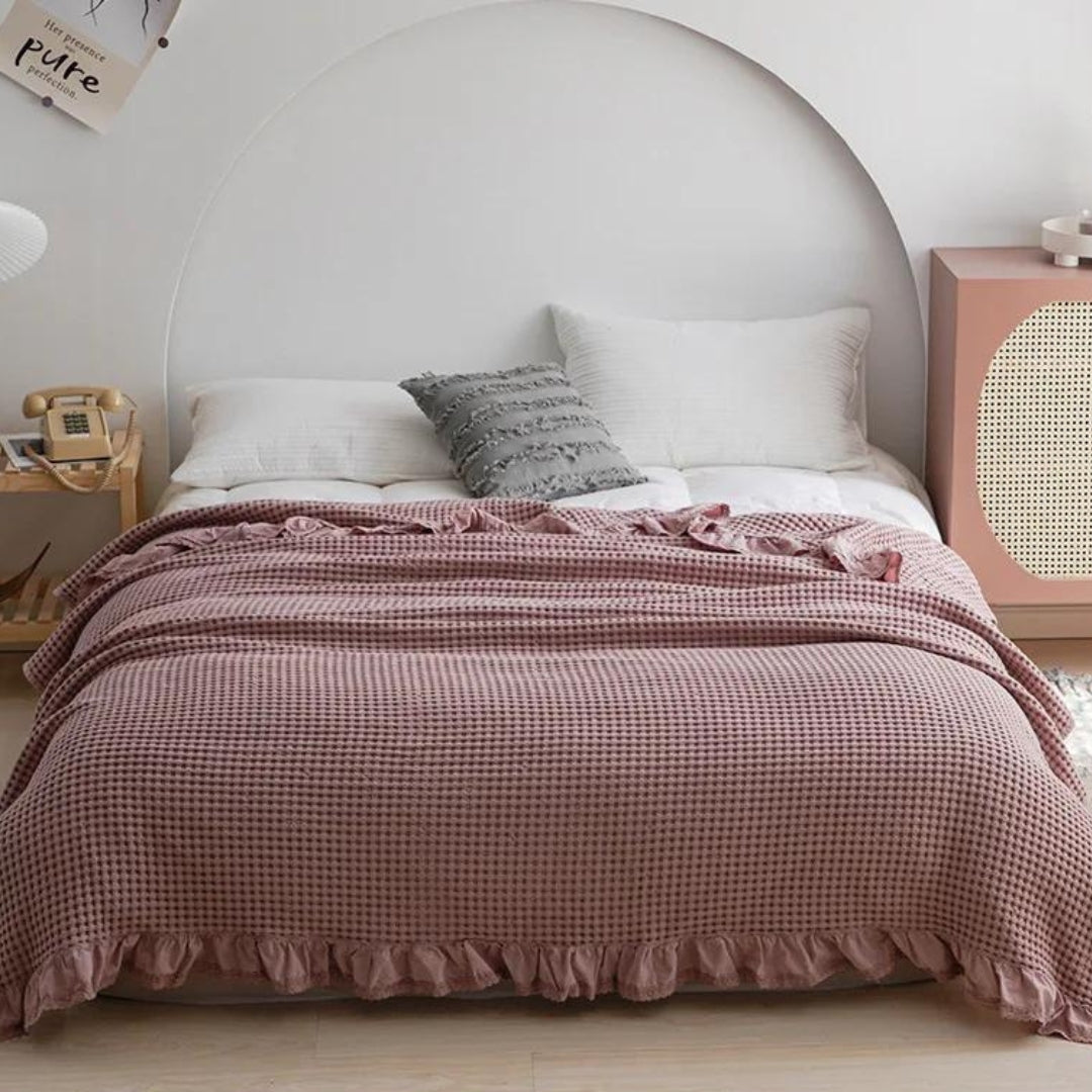 Kuscheldecke Waffelstruktur Für Erwachsene Weich Baumwolle 6