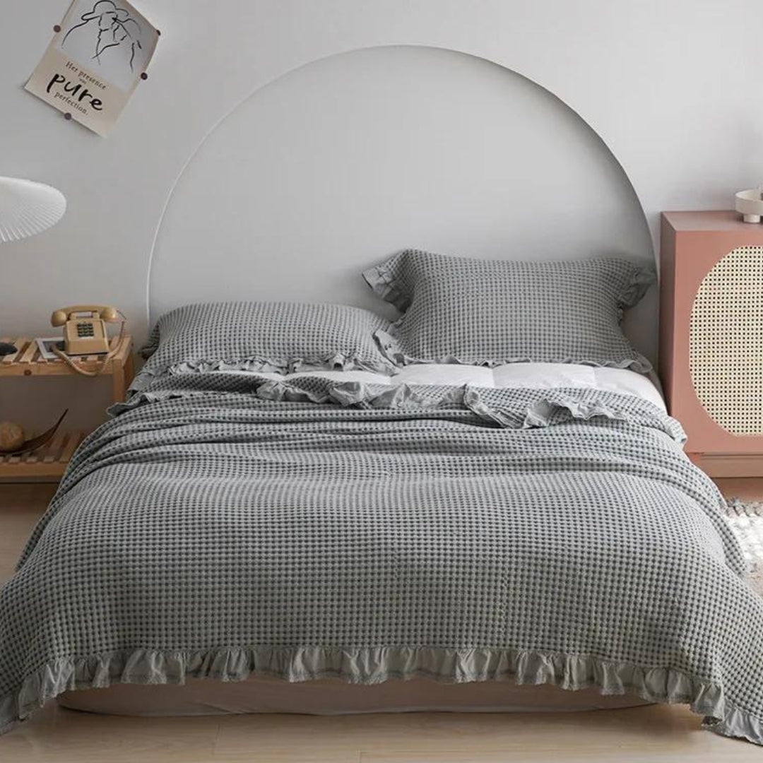 Kuscheldecke Waffelstruktur Für Erwachsene Weich Baumwolle 7
