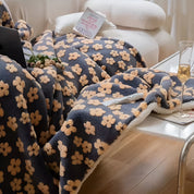 Kuscheldecke für Damen mit Retro-Blumenmuster aus Mikrofaser 8