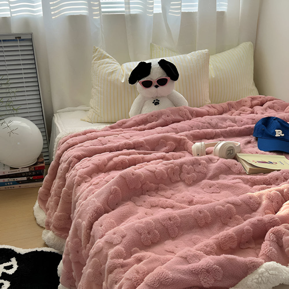 Kuscheldecke für Damen und Herren - Elegante und Bequeme Sherpa-Fleece-Decke 5