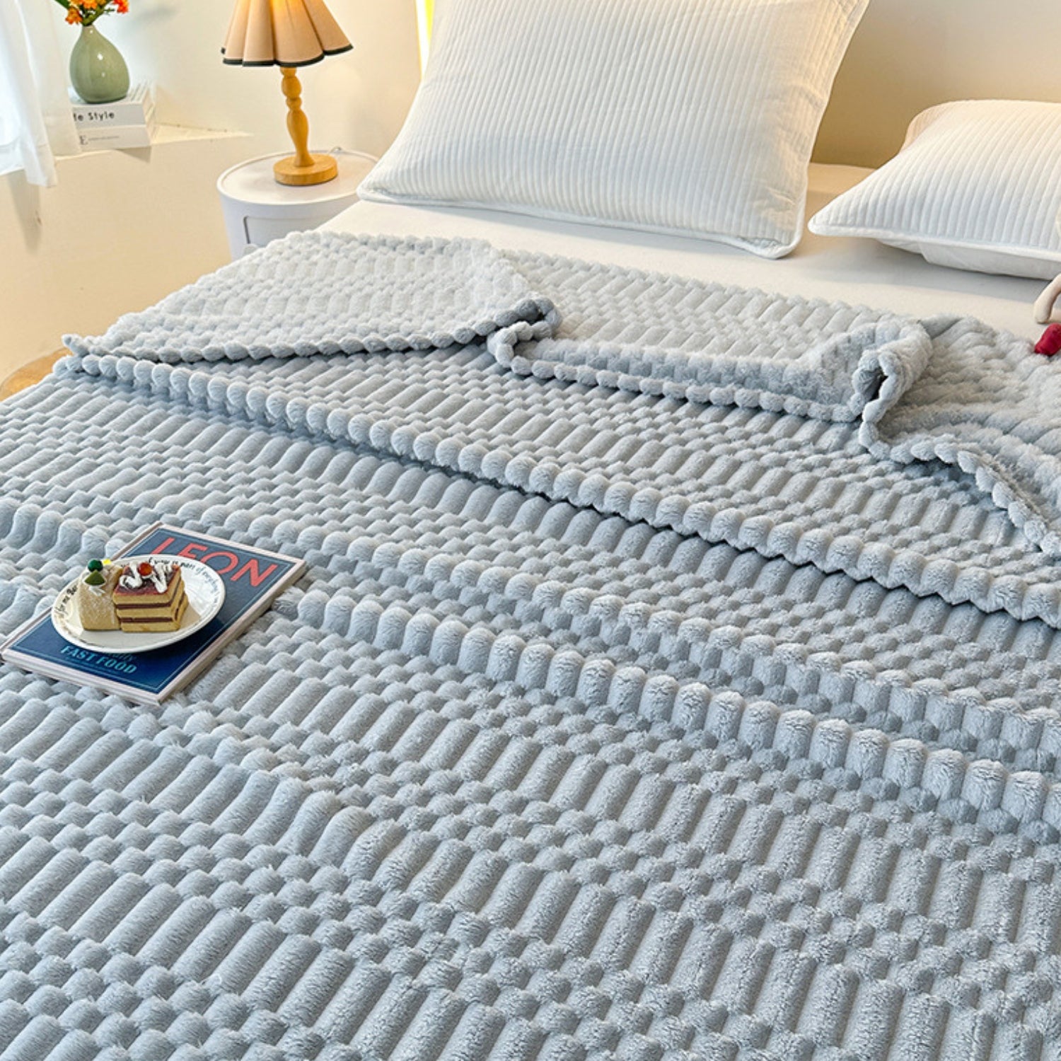 Kuscheldecke für Damen und Herren aus Mikrofaser mit Pebble-Muster, Ultra-weich und Gemütlich 1