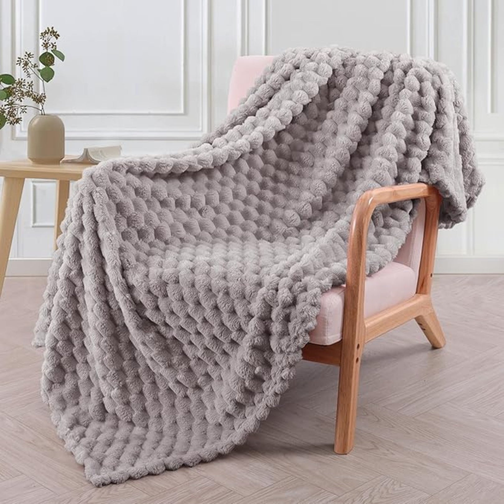 Kuscheldecke für Erwachsene Ultra-Plüschig 150x200 cm Grau Fleece 3