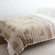 Kuscheldecke für Zuhause mit geometrischem Muster aus hochwertigem Strickstoff 0