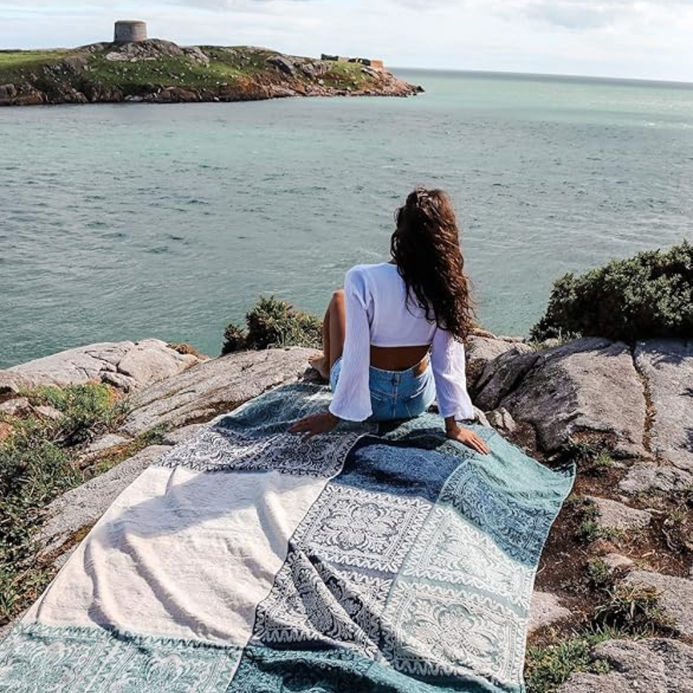 Kuscheldecke mit Fransen für Zuhause 100% Chenille Bohemian Design 6