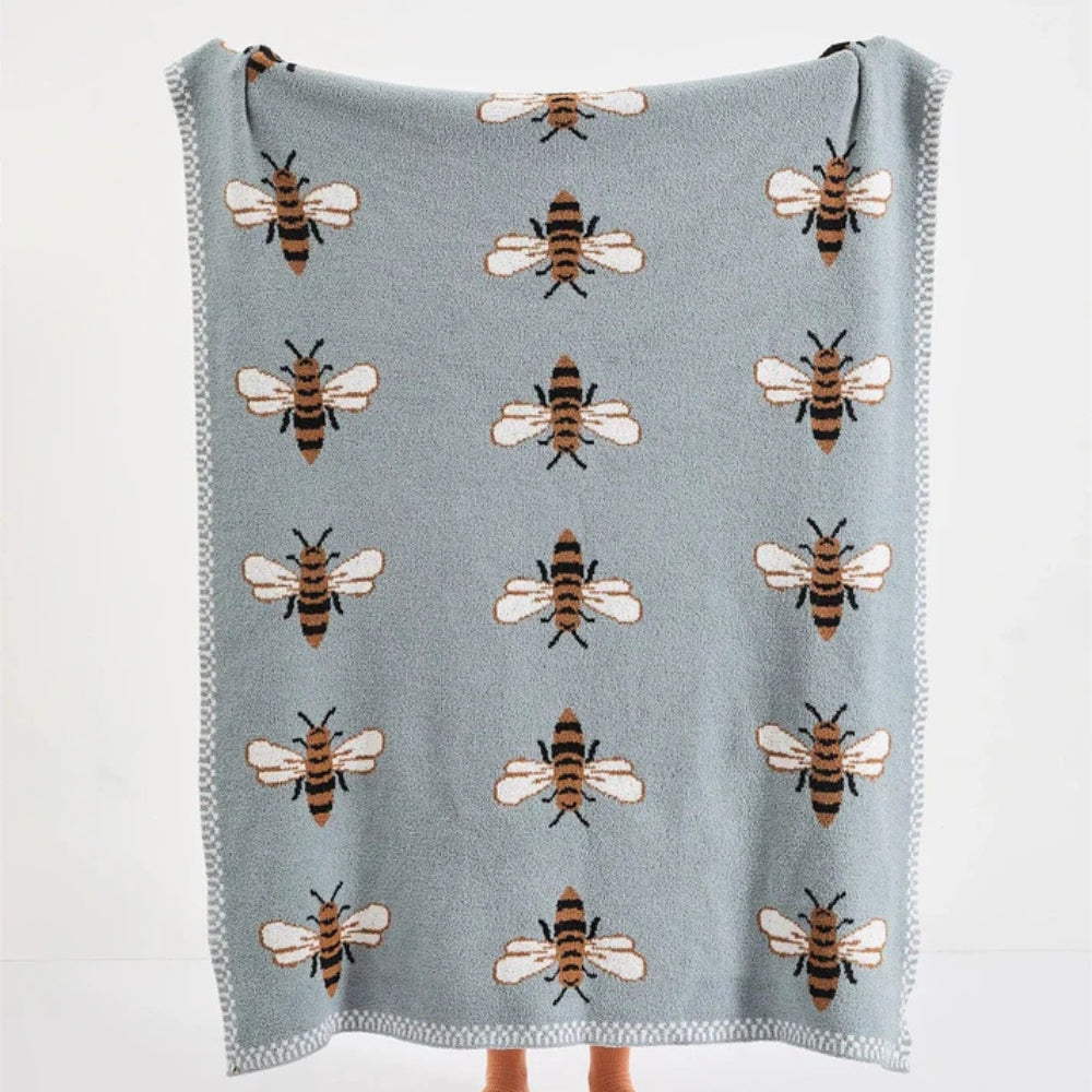 Kuschelige Decke mit Bienenmuster für Gemütlichkeit und Stil 1