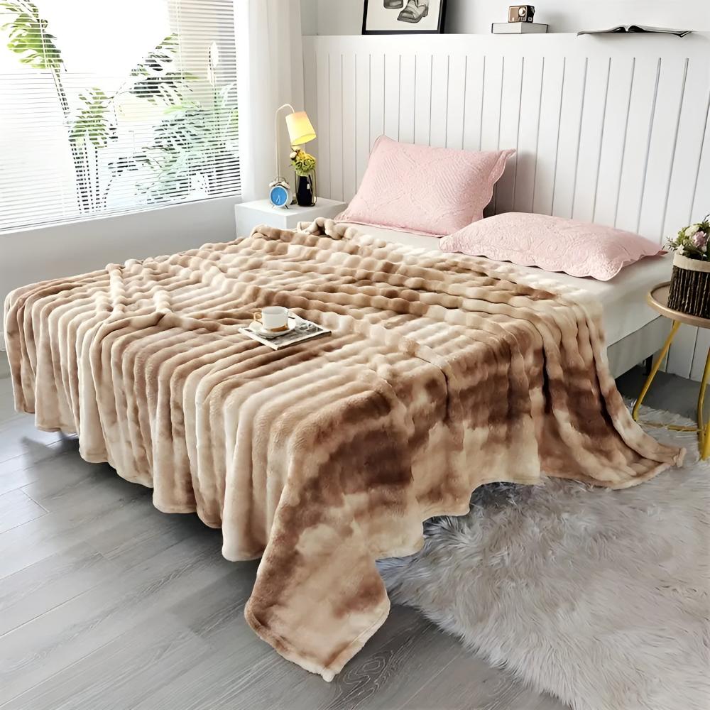 Kuschelige Fleece-Decke für Erwachsene mit einzigartigem Wellen-Tie-Dye-Muster 9