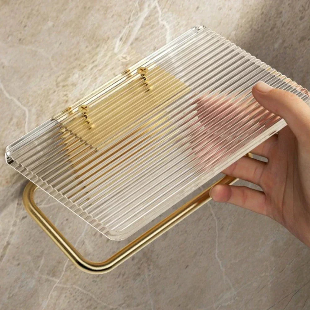  Toilettenpapierhalter Acryl - modernes Design mit Gold- und Silberfinish-2